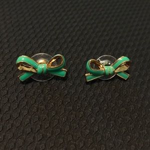 Kate Spade Bow Earrings (Green)